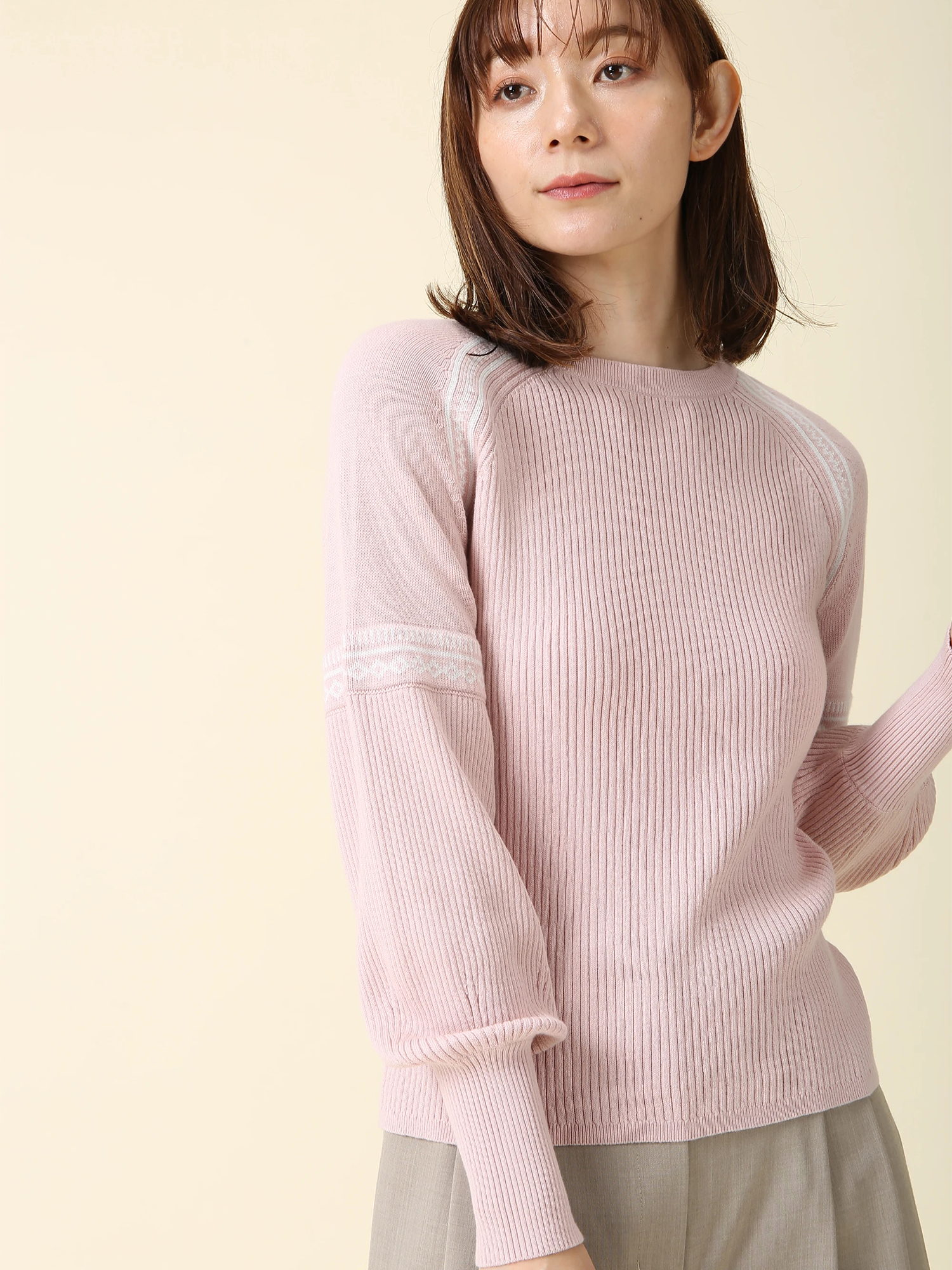 コットンカシミヤ プルオーバー ニット ｜ MORABITO BLANC（モラビト