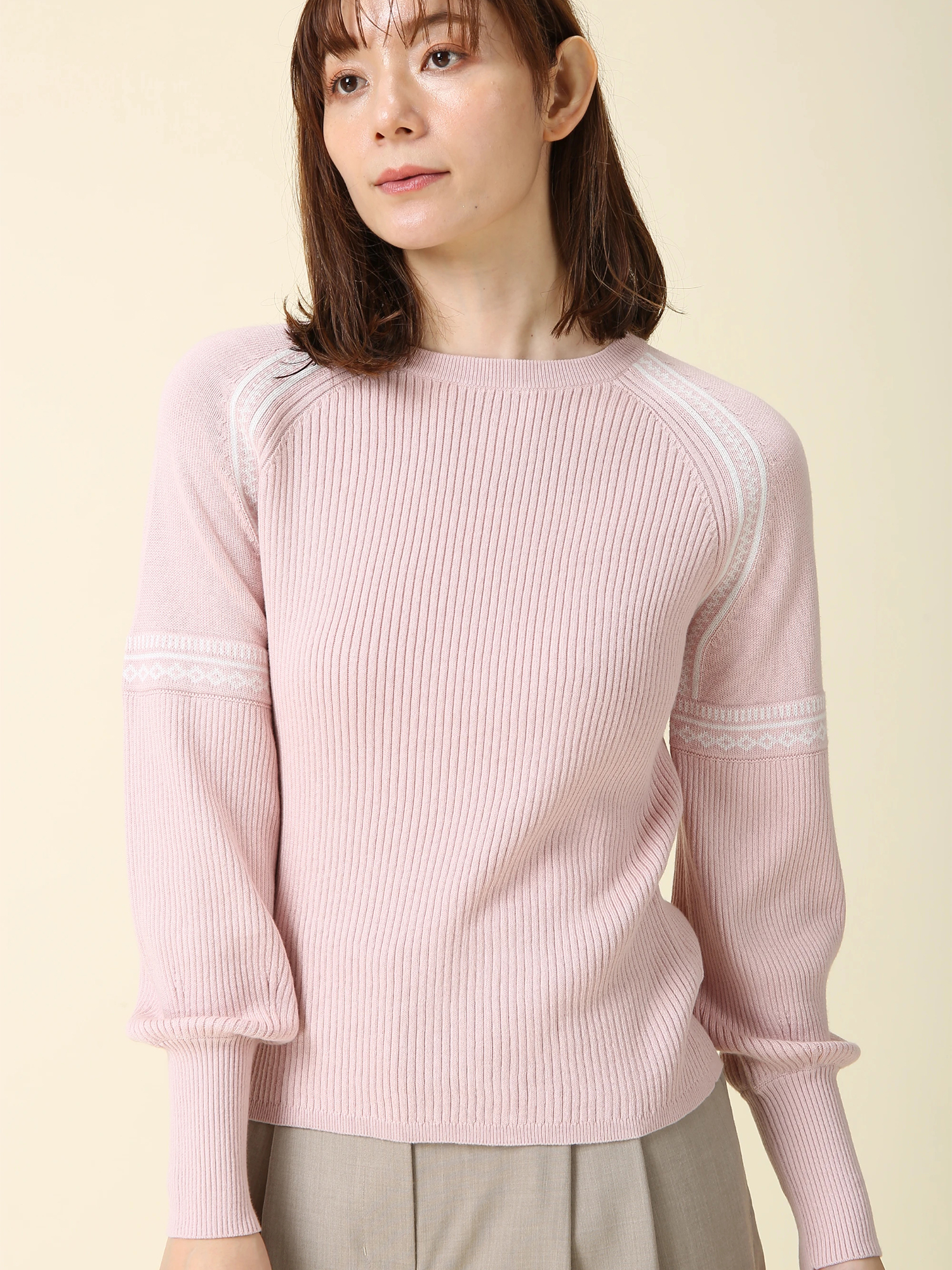 コットンカシミヤ プルオーバー ニット ｜ MORABITO BLANC（モラビト