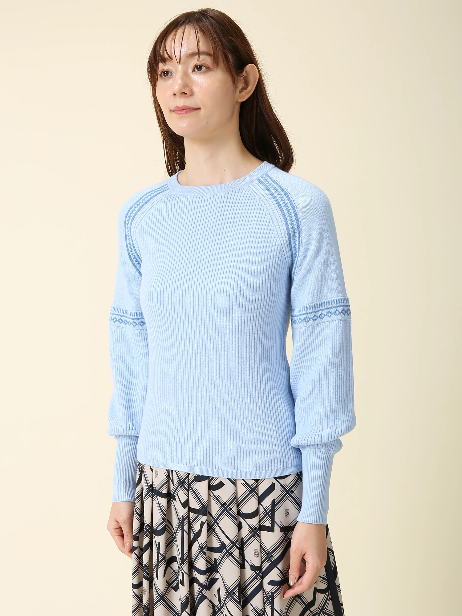 コットンカシミヤ プルオーバー ニット ｜ MORABITO BLANC（モラビト