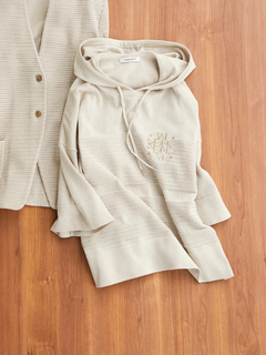 MORABITO BLANC(モラビトブラン) |リップル ボーダー ニット フーディ セーター パーカー