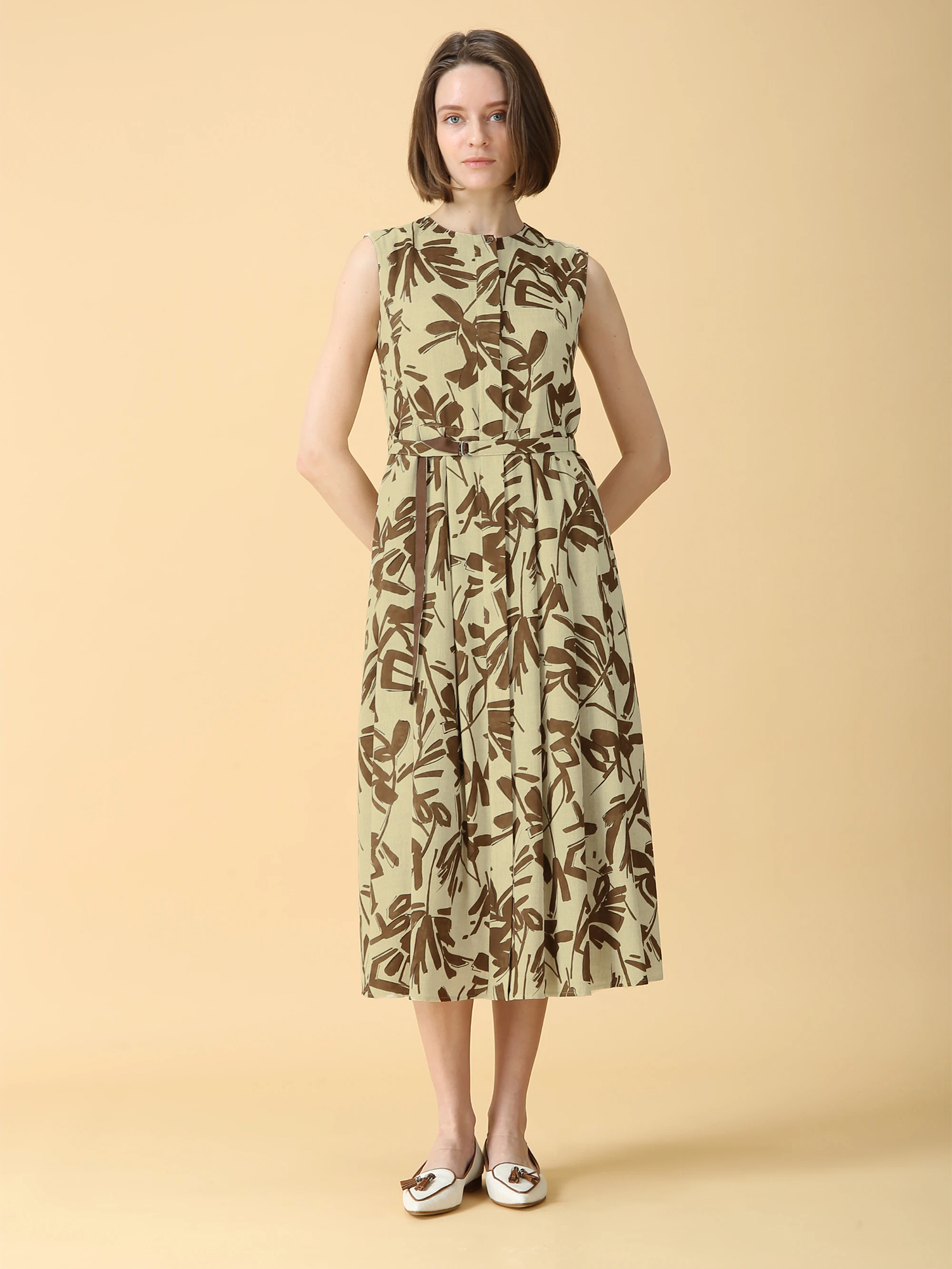 SALE 7/31(木)で終了】 フェア リーフプリント ワンピース