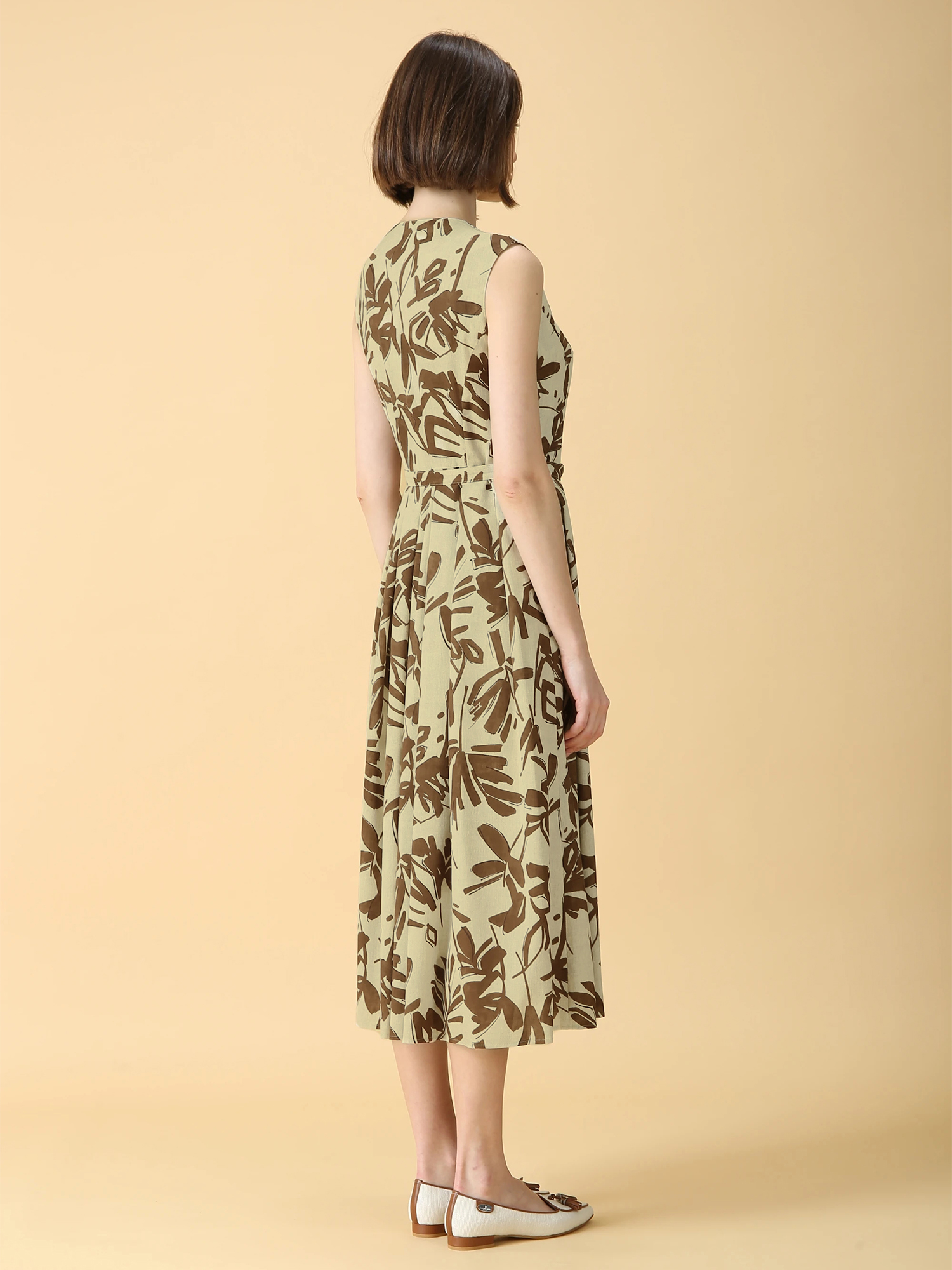 SALE 7/31(木)で終了】 フェア リーフプリント ワンピース