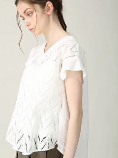 MORABITO BLANC(モラビトブラン) |レリーフ エンブロイダリー Tシャツ カットソー
