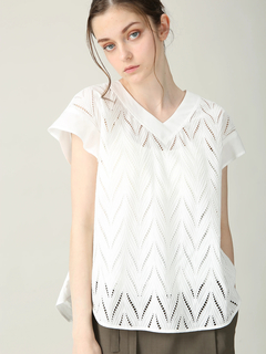 MORABITO BLANC(モラビトブラン) |レリーフ エンブロイダリー Tシャツ カットソー