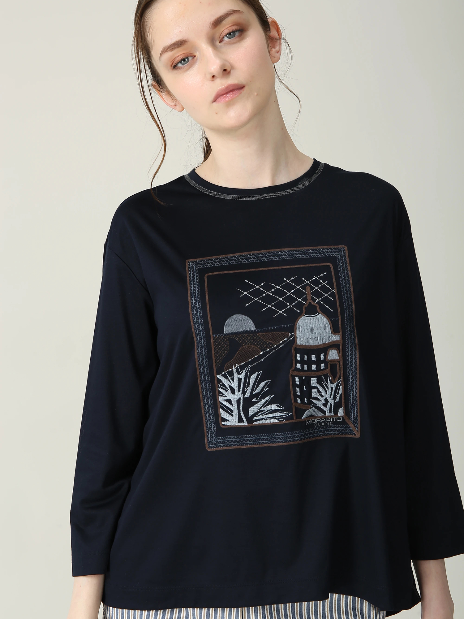 日本製】ギザリヨセル スムース Tシャツ カットソー ｜ MORABITO BLANC