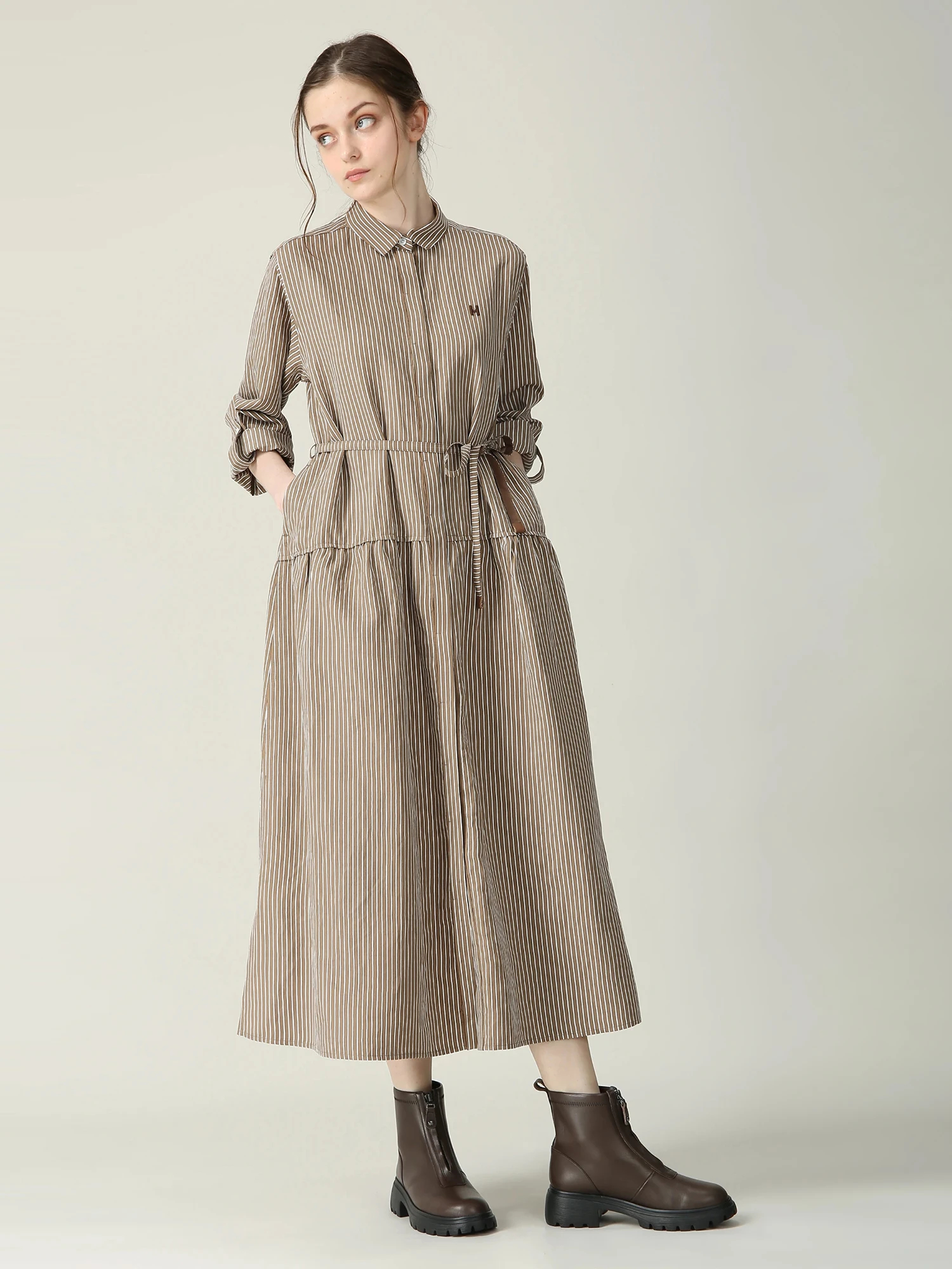 新品・97,900円・訳有☆MORABITO BLANC/プリントワンピース モルガンティ ストライプ ワンピース ｜ MORABITO BLANC（モラビト