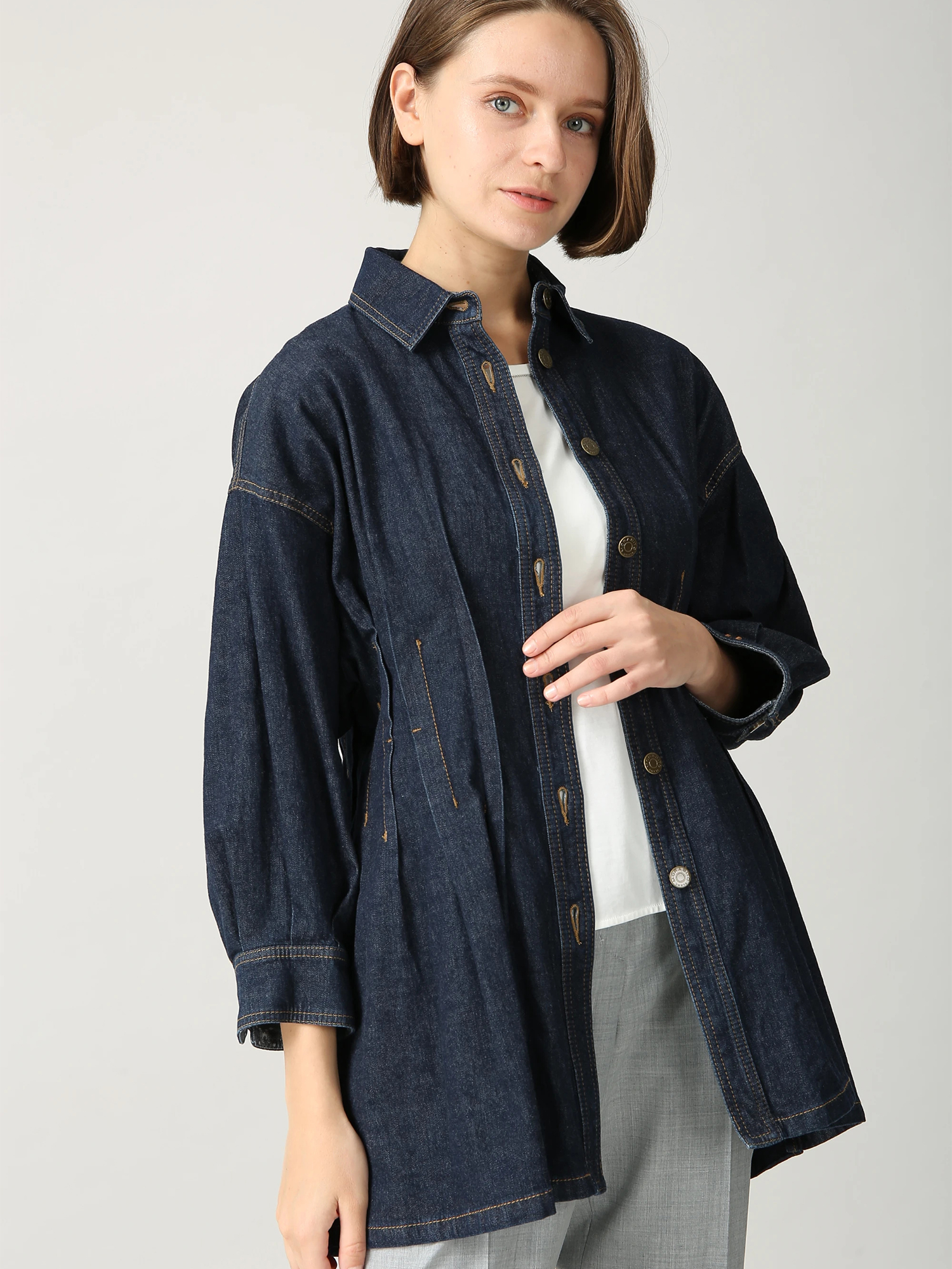 リバージャガード デニム ブラウス ｜ MORABITO BLANC（モラビトブラン