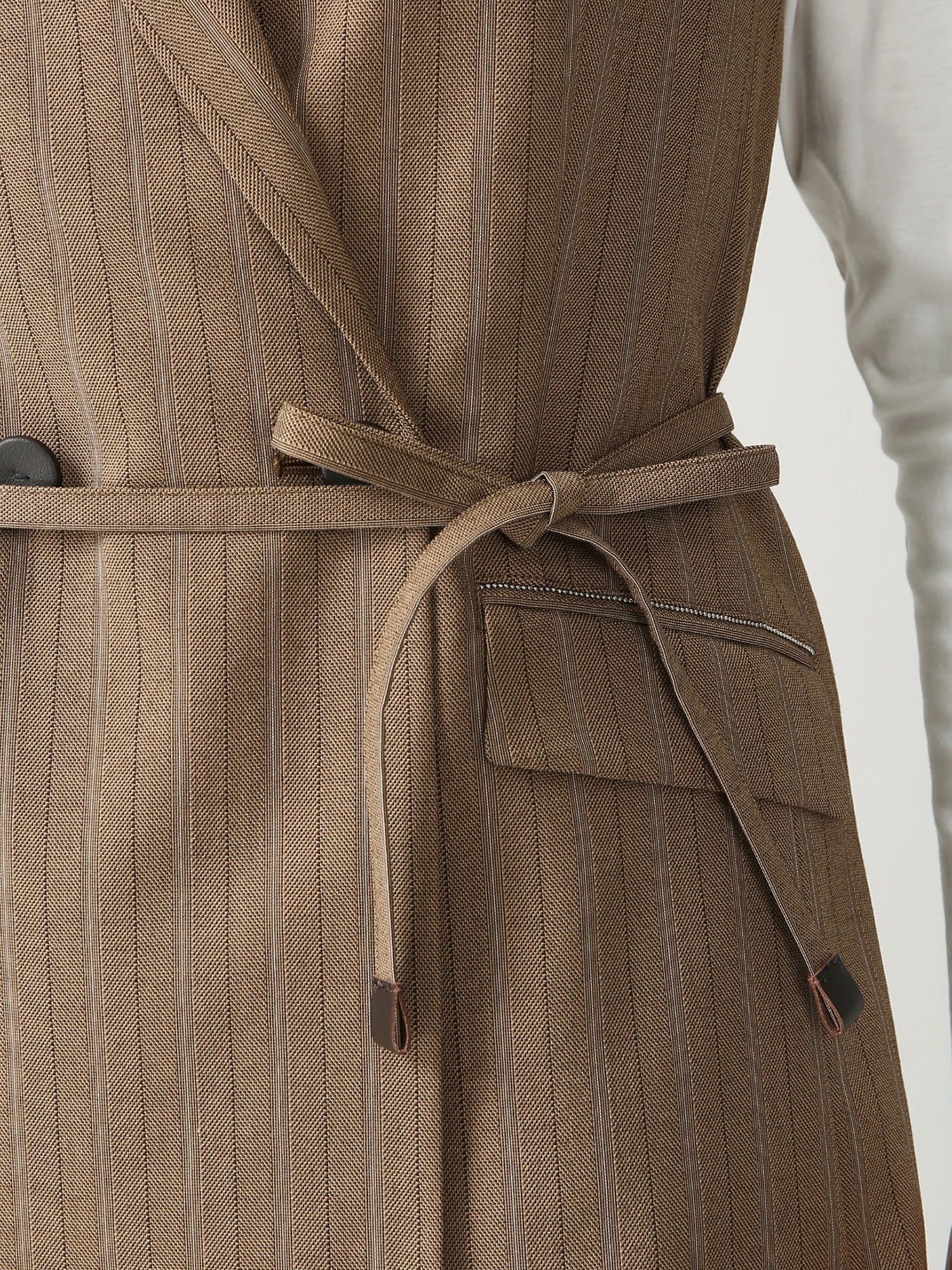 ヘリボーンストライプ ロング ジレ ベスト ｜ MORABITO BLANC