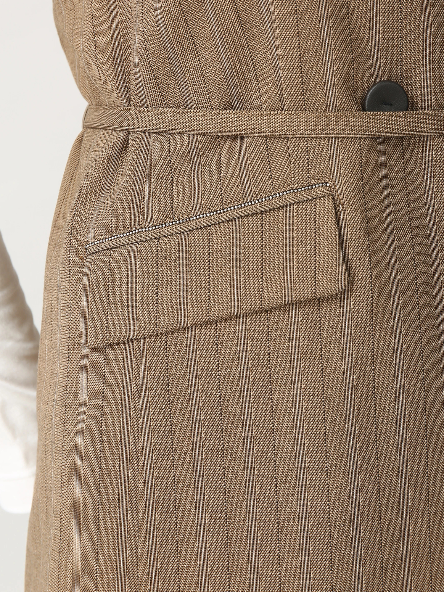 ヘリボーンストライプ ロング ジレ ベスト ｜ MORABITO BLANC