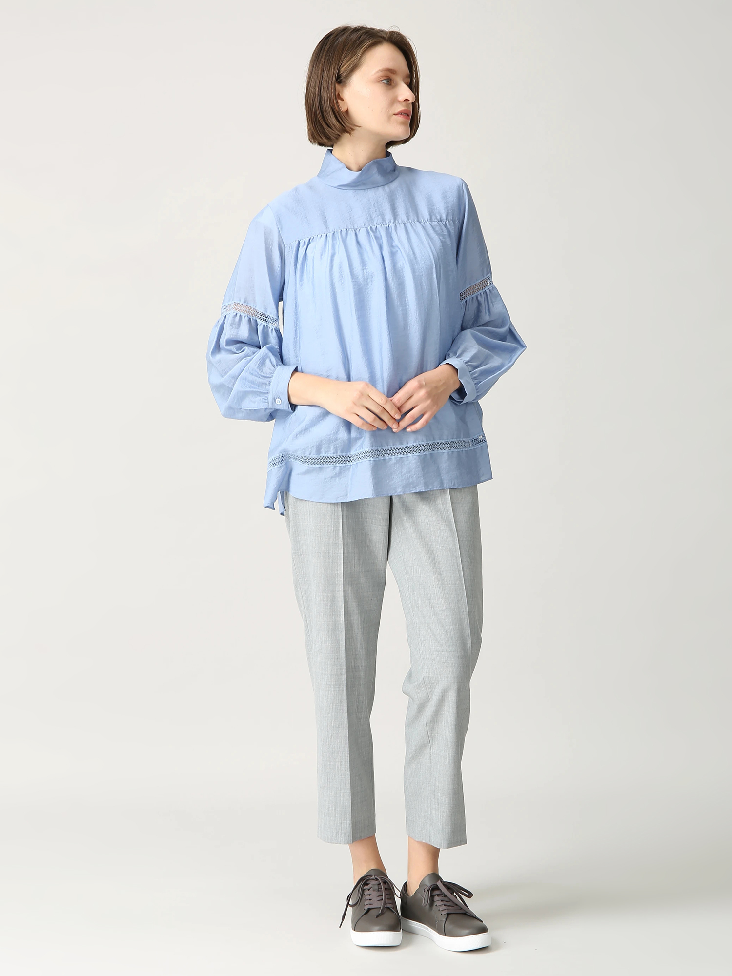 日本製】シアーシルク プルオーバー ブラウス シャツ ｜ MORABITO