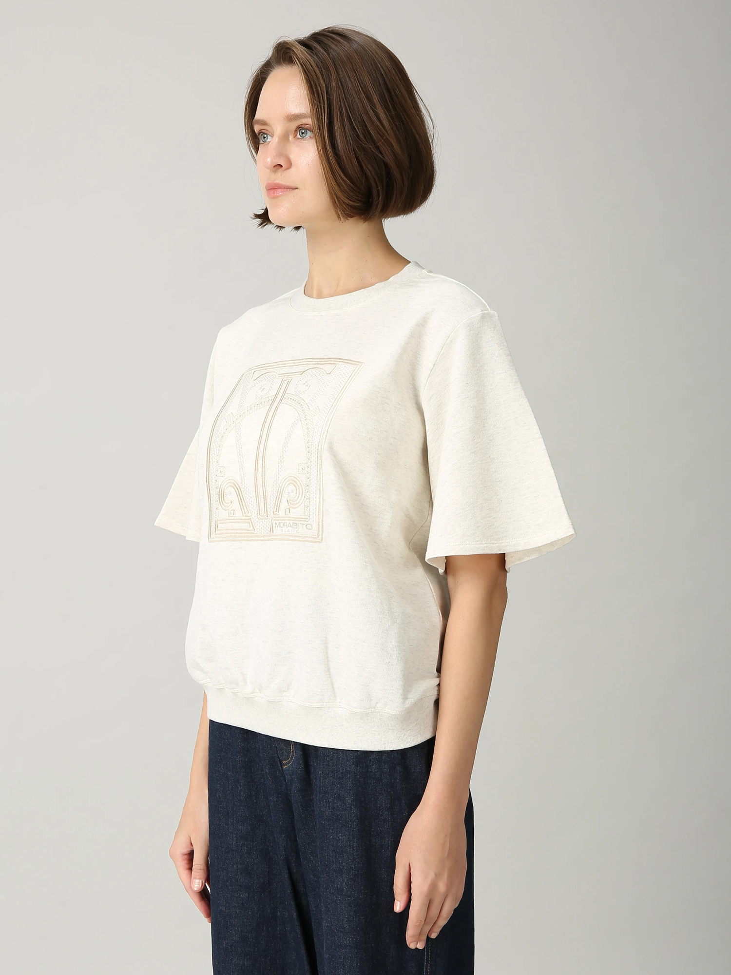 【専用】MORABITO モラビト 半袖トップス 日本製】コンパクトミニテリー 半袖 スウェット ｜ MORABITO BLANC