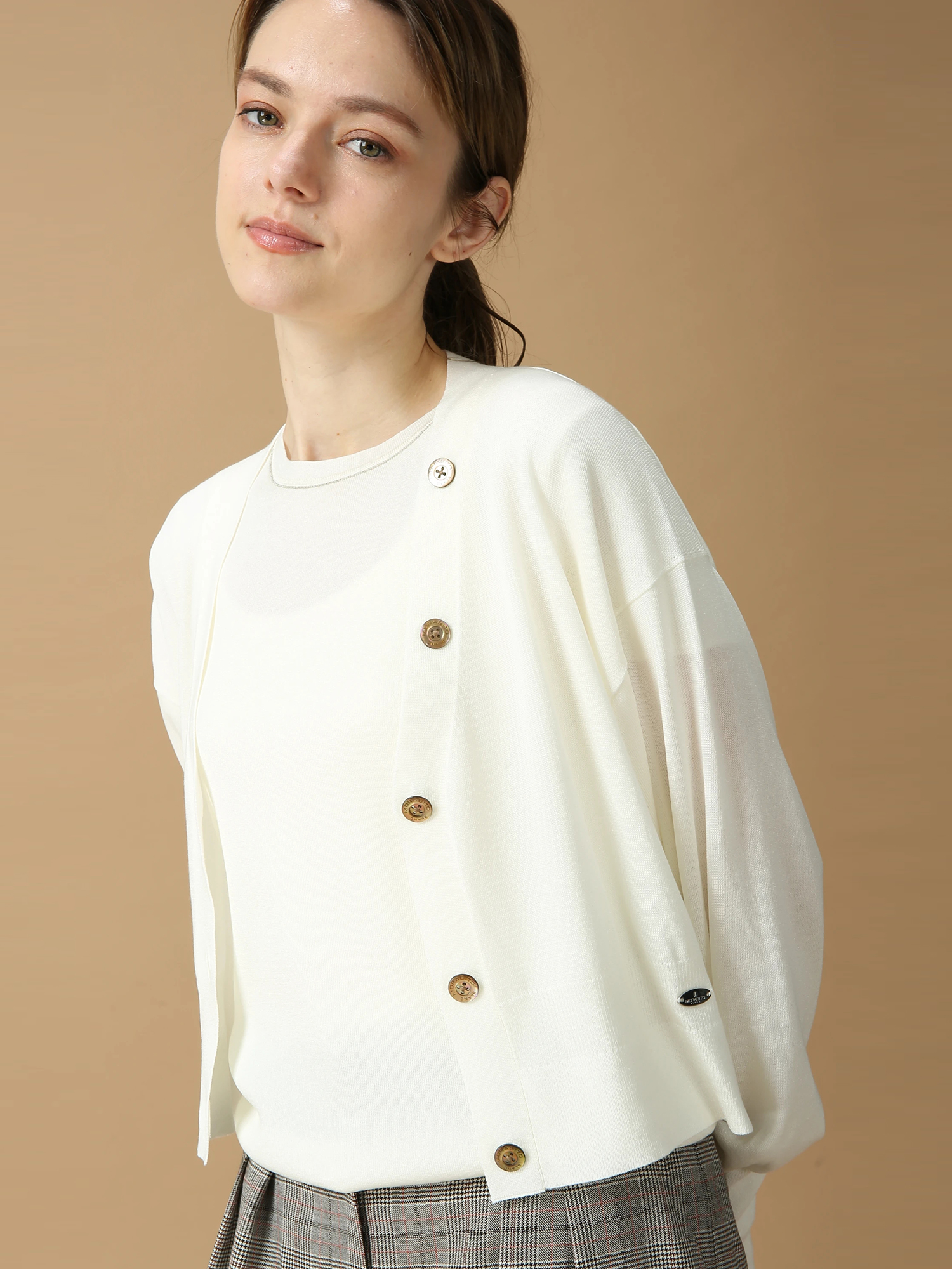 極美品✨カタログ掲載 トロンプルユイモチーフニットカーディガン ホワイト ダブルフェイスニットカーディガン | IKG crossing