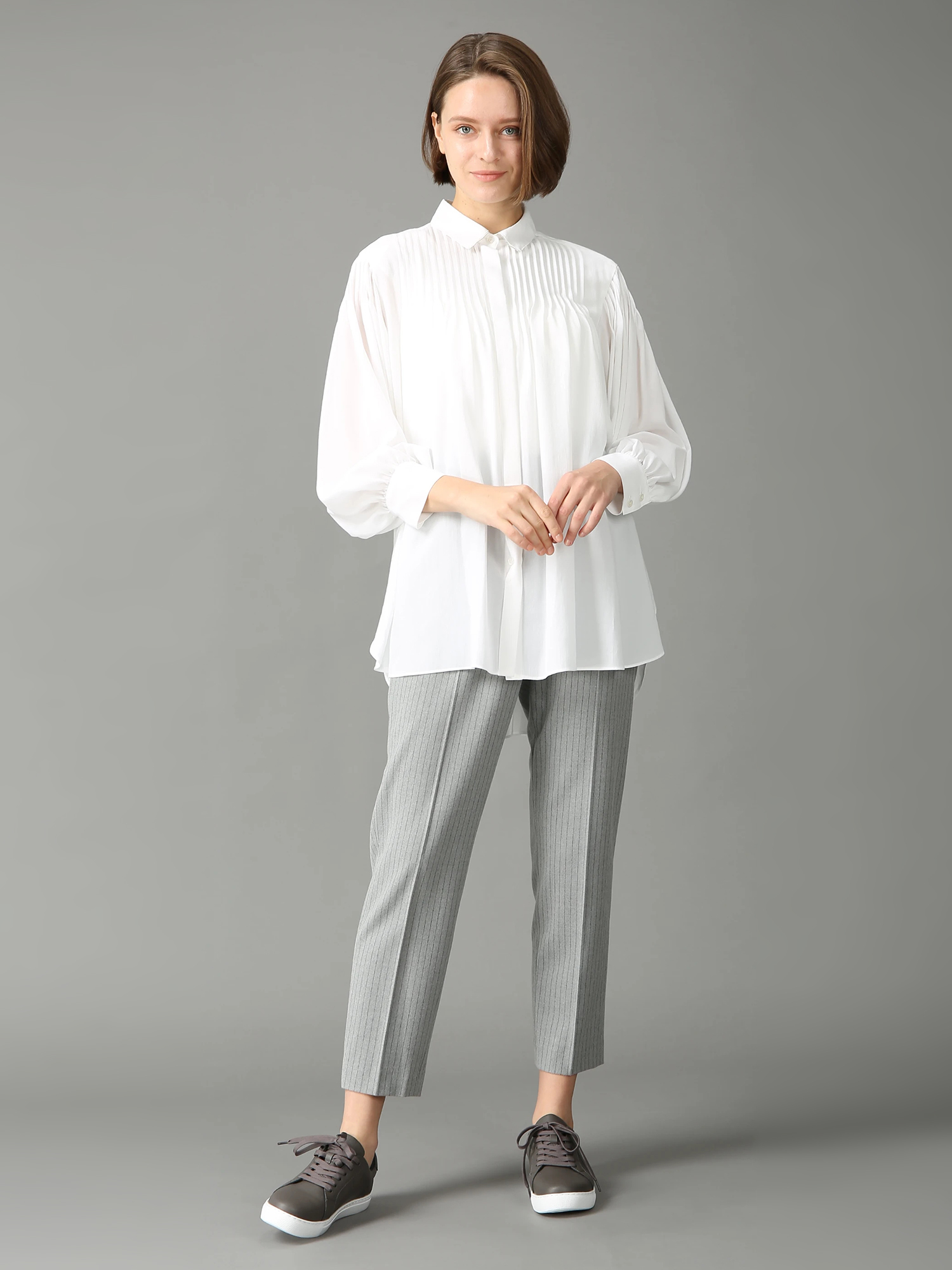 エクラ掲載】 トリアセコットン ブラウス シャツ ｜ MORABITO BLANC