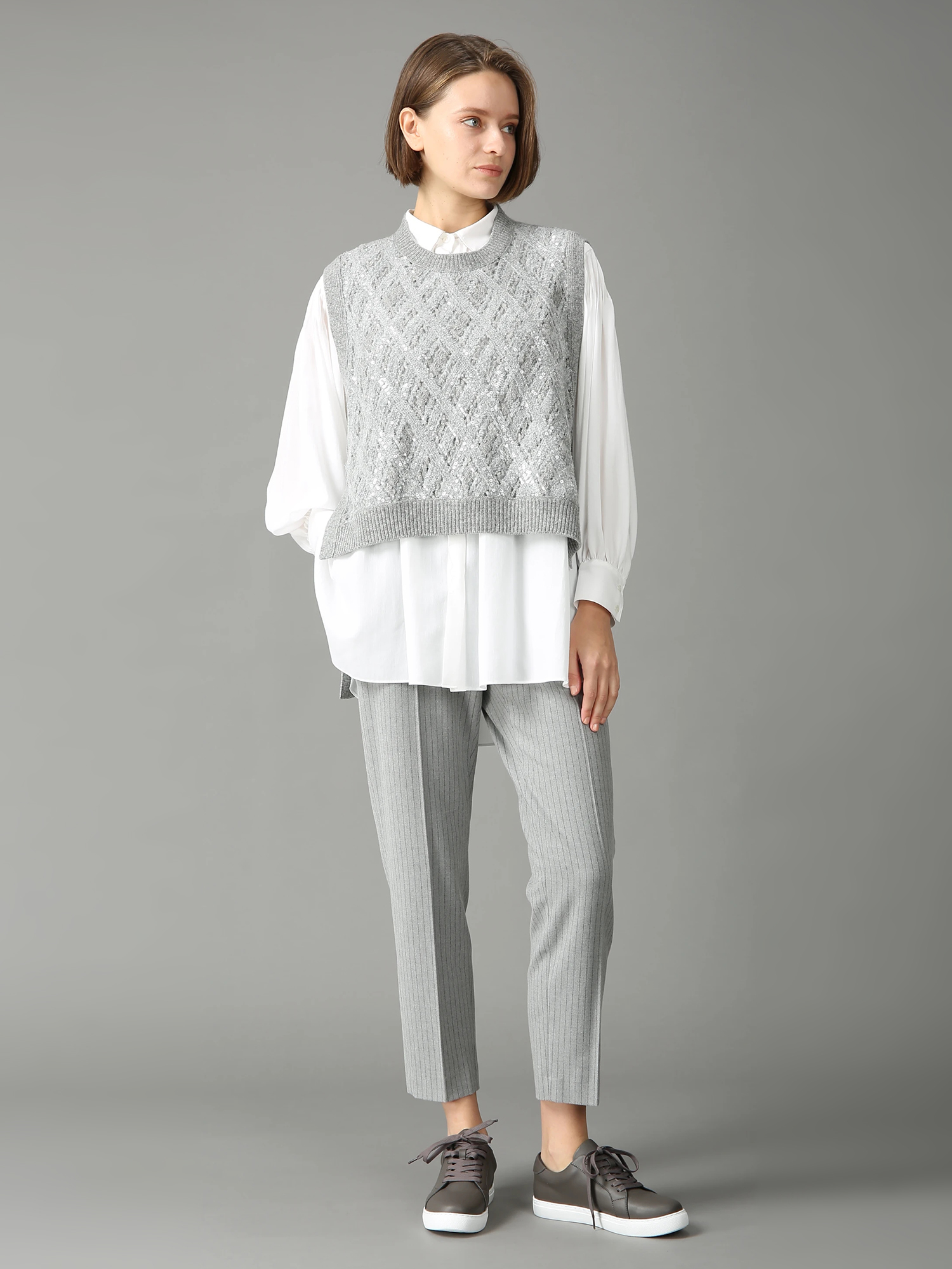 エクラ掲載】 トリアセコットン ブラウス シャツ ｜ MORABITO BLANC