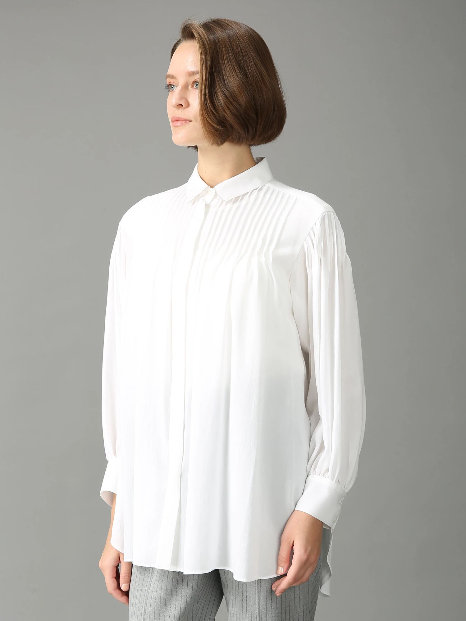 エクラ掲載】 トリアセコットン ブラウス シャツ ｜ MORABITO BLANC