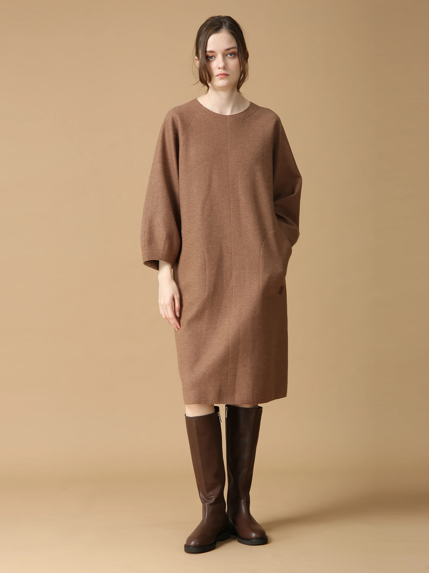 ウールカシミヤリバー ワンピース ドレス ｜ MORABITO BLANC