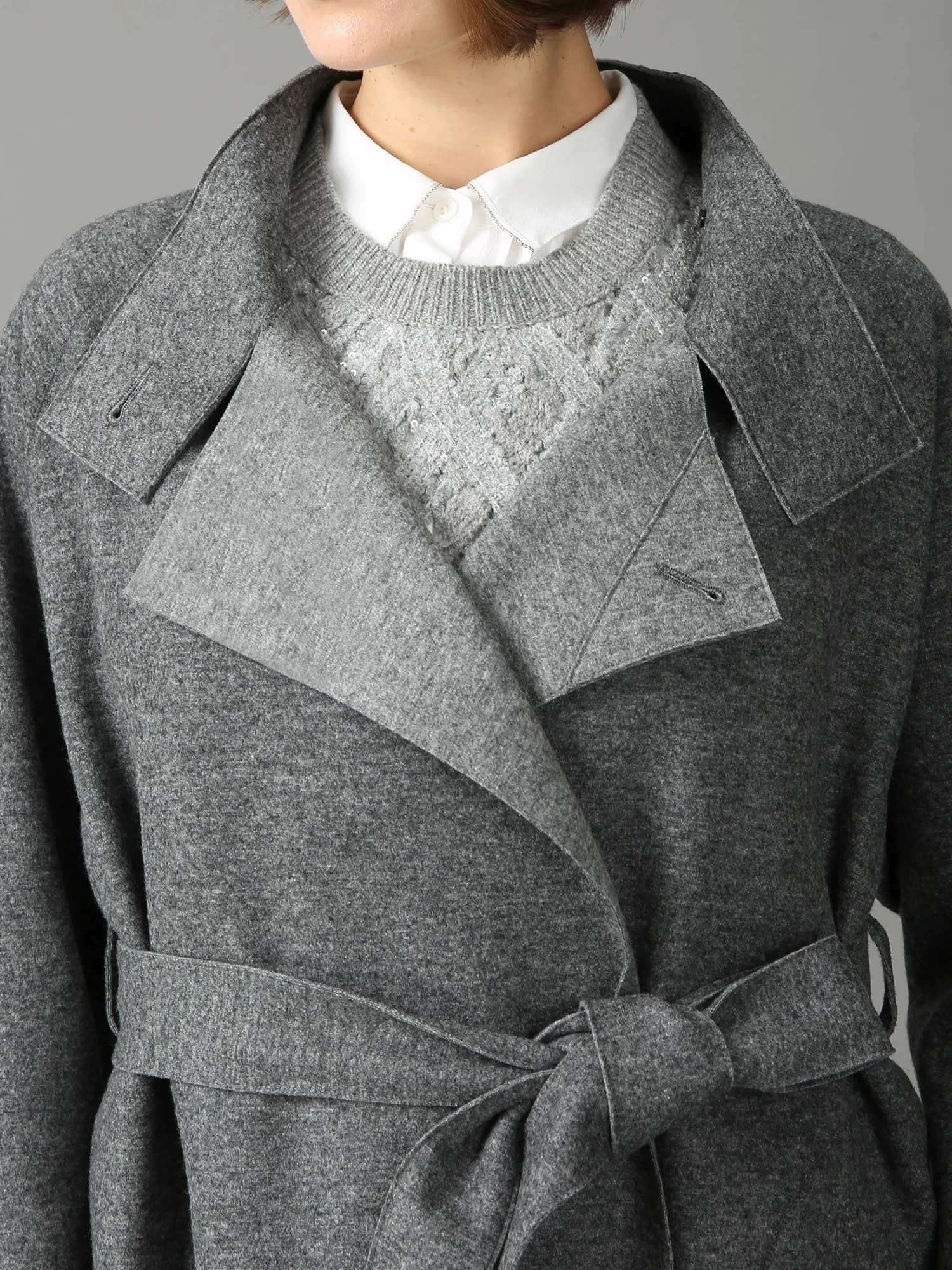 エクラ掲載】【日本製】 ウールカシミヤリバー コート ｜ MORABITO