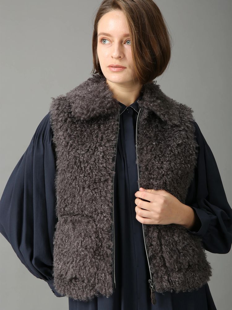 MORABITO BLANC(モラビトブラン) |【エクラ掲載】 ダブルニードルファー ベスト ジレ