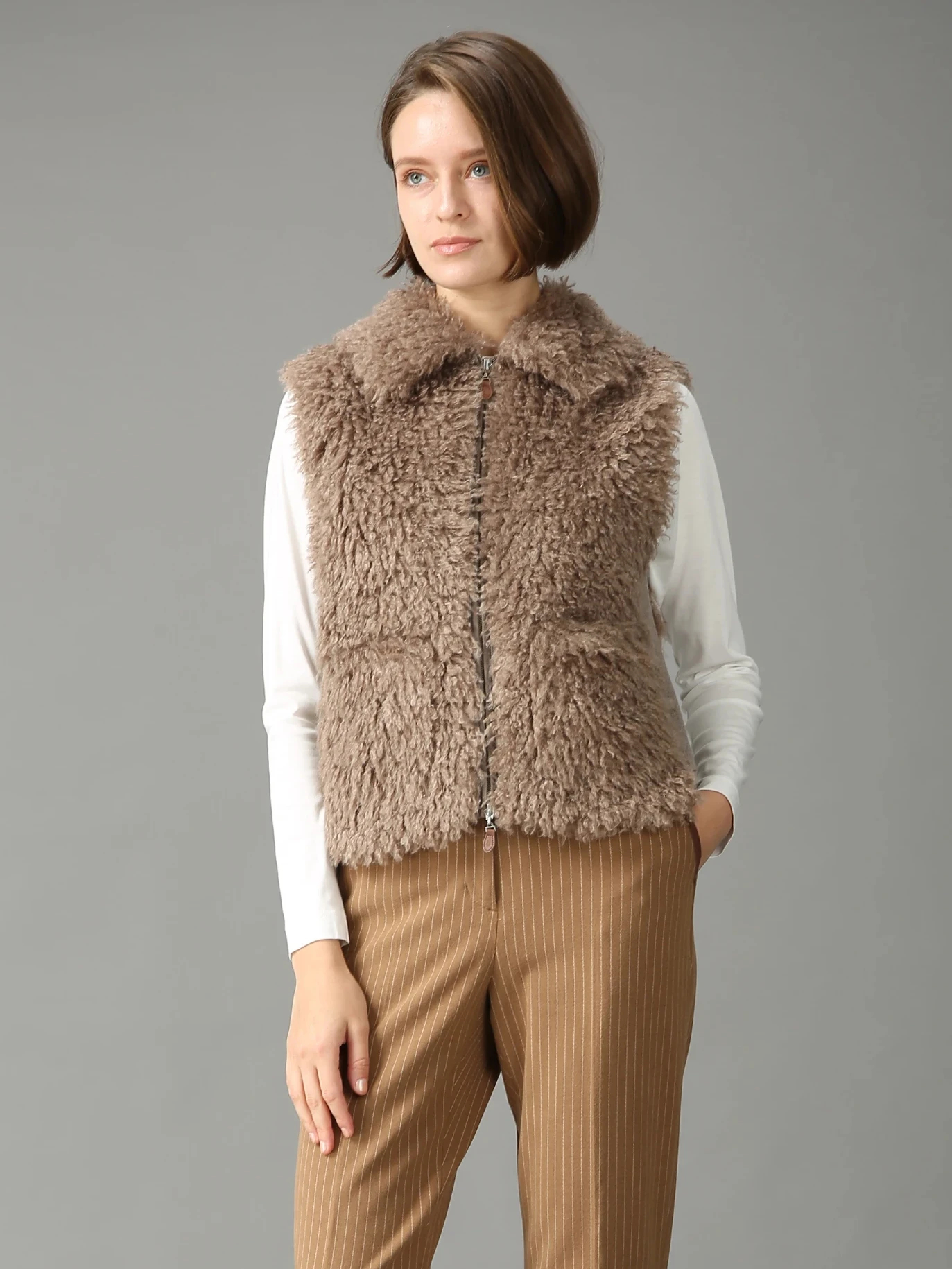 エクラ掲載】 ダブルニードルファー ベスト ジレ ｜ MORABITO BLANC