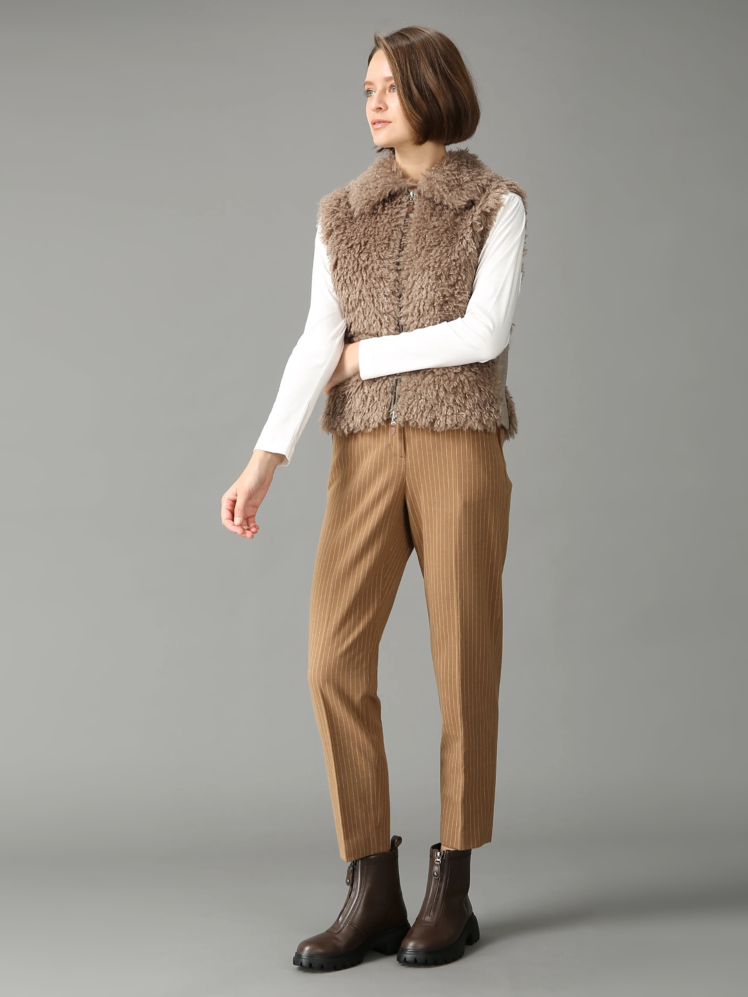 エクラ掲載】 ダブルニードルファー ベスト ジレ ｜ MORABITO BLANC