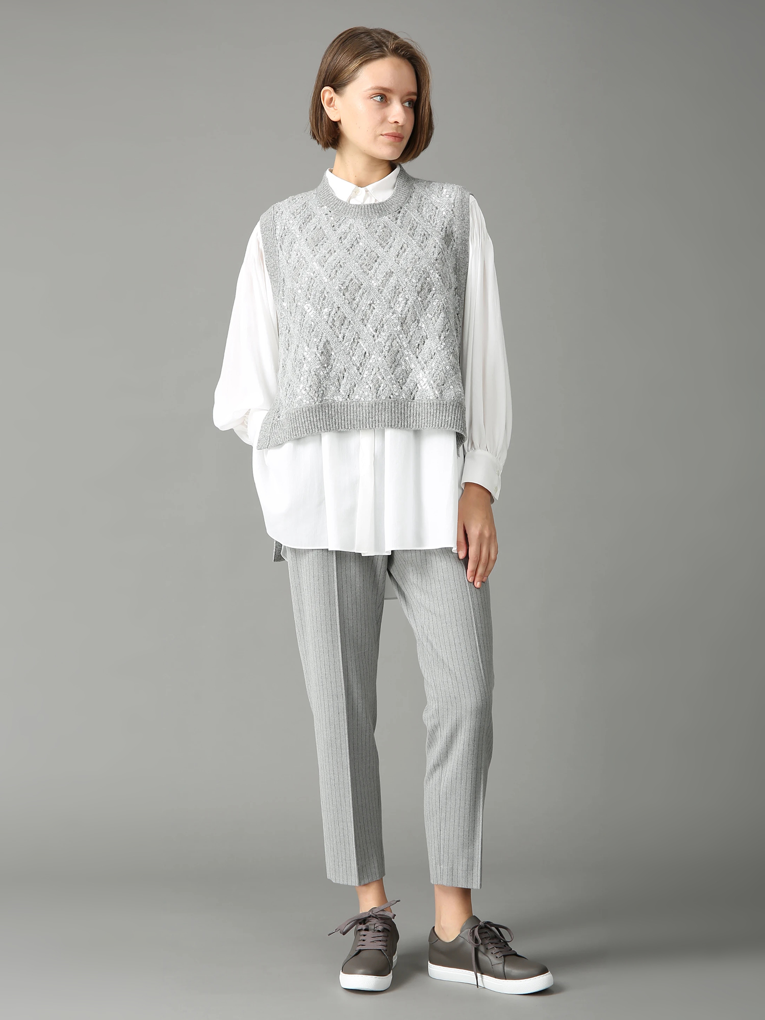 エクラ掲載】 オージーメリノニット ベスト ジレ ｜ MORABITO BLANC