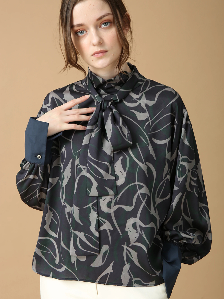 MORABITO BLANC(モラビトブラン) |ジオメトリックプリント ブラウス シャツ