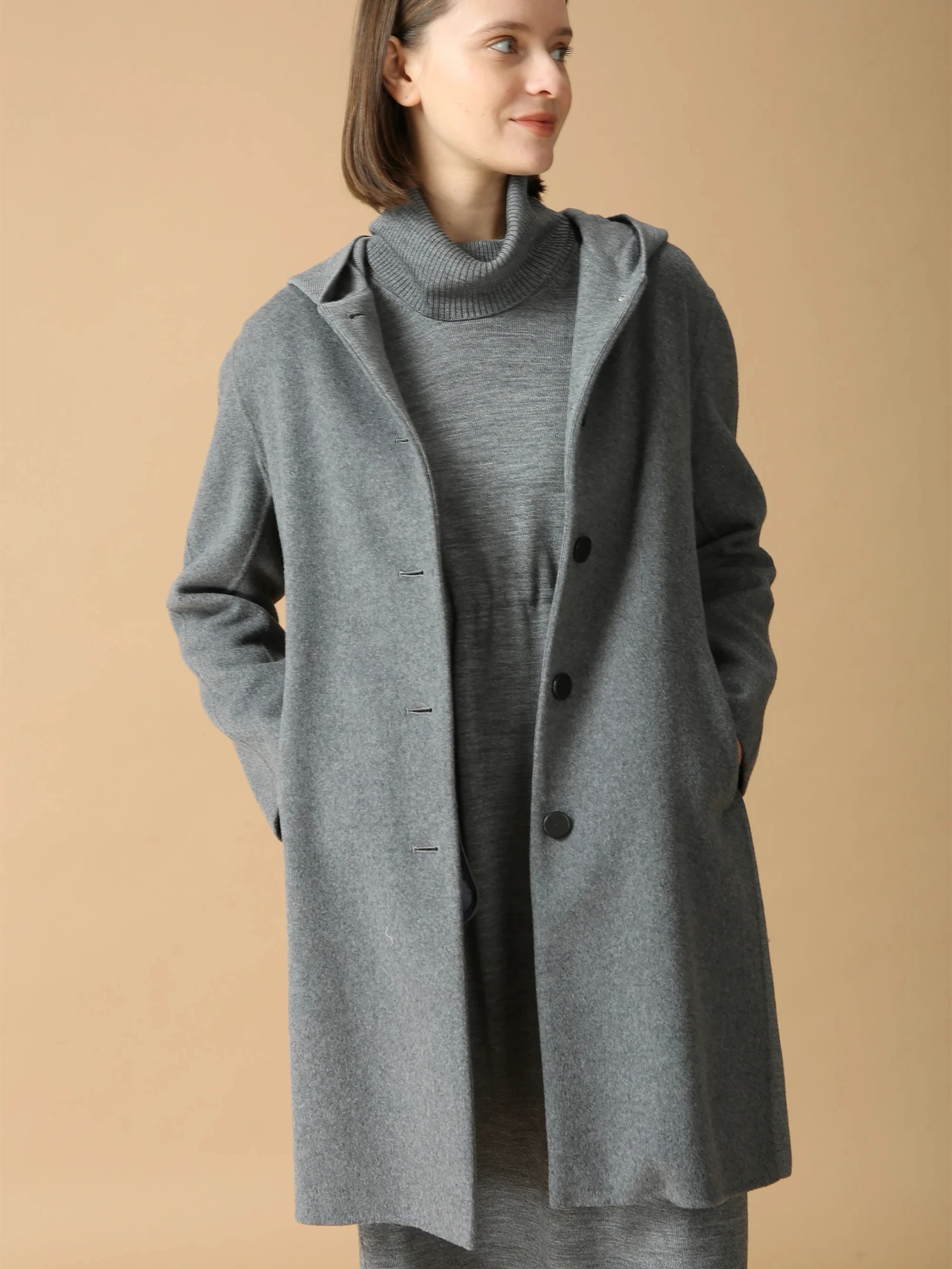 ウールスタンリバー フーディ コート ｜ MORABITO BLANC（モラビト