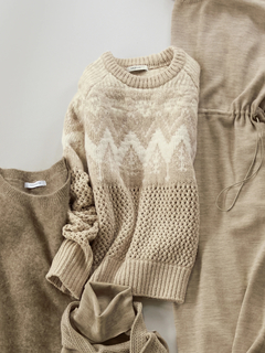 MORABITO BLANC(モラビトブラン) |エアーイング スノーフレーク 雪柄 セーター ニット