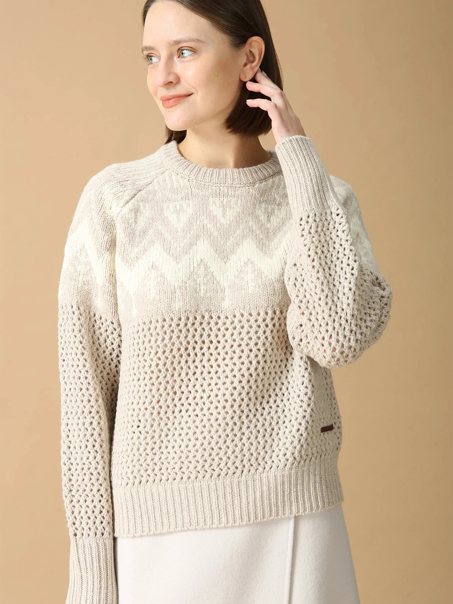 エアーイング スノーフレーク 雪柄 セーター ニット ｜ MORABITO BLANC