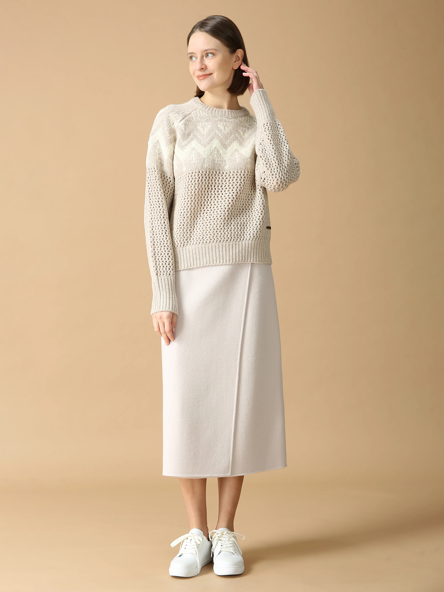 エアーイング スノーフレーク 雪柄 セーター ニット ｜ MORABITO BLANC