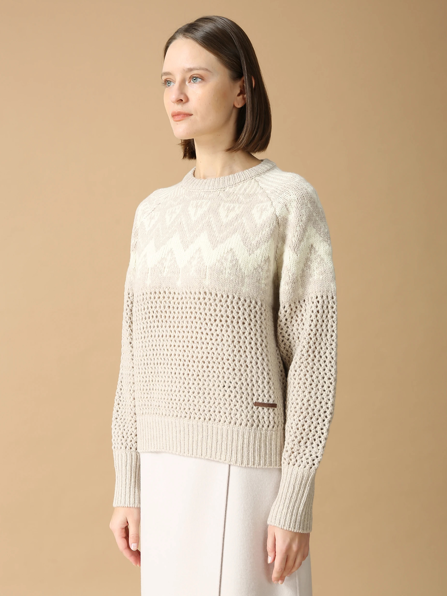 エアーイング スノーフレーク 雪柄 セーター ニット ｜ MORABITO BLANC