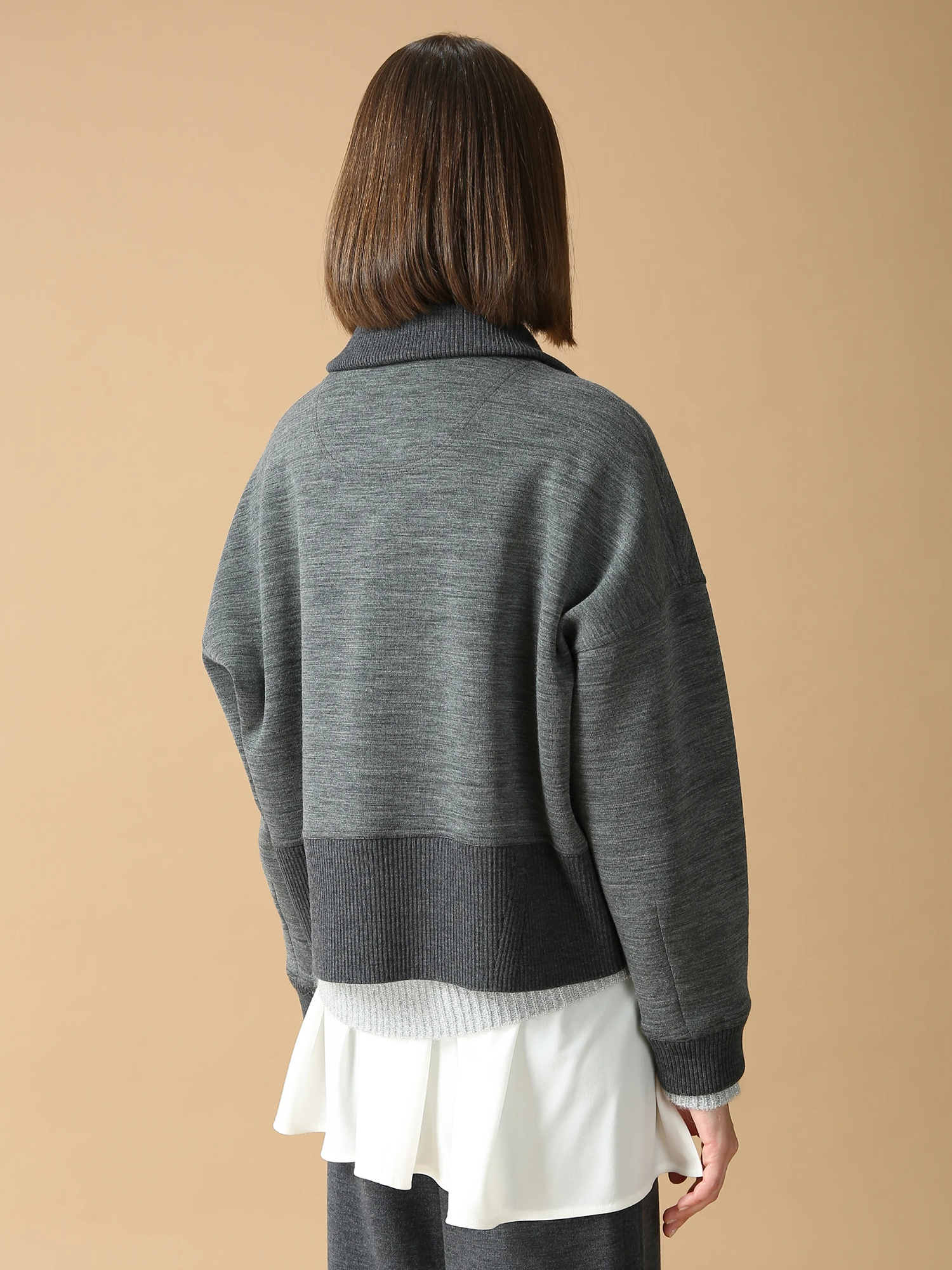 ウールダンボール ジップ ジャケット カーディガン ｜ MORABITO BLANC