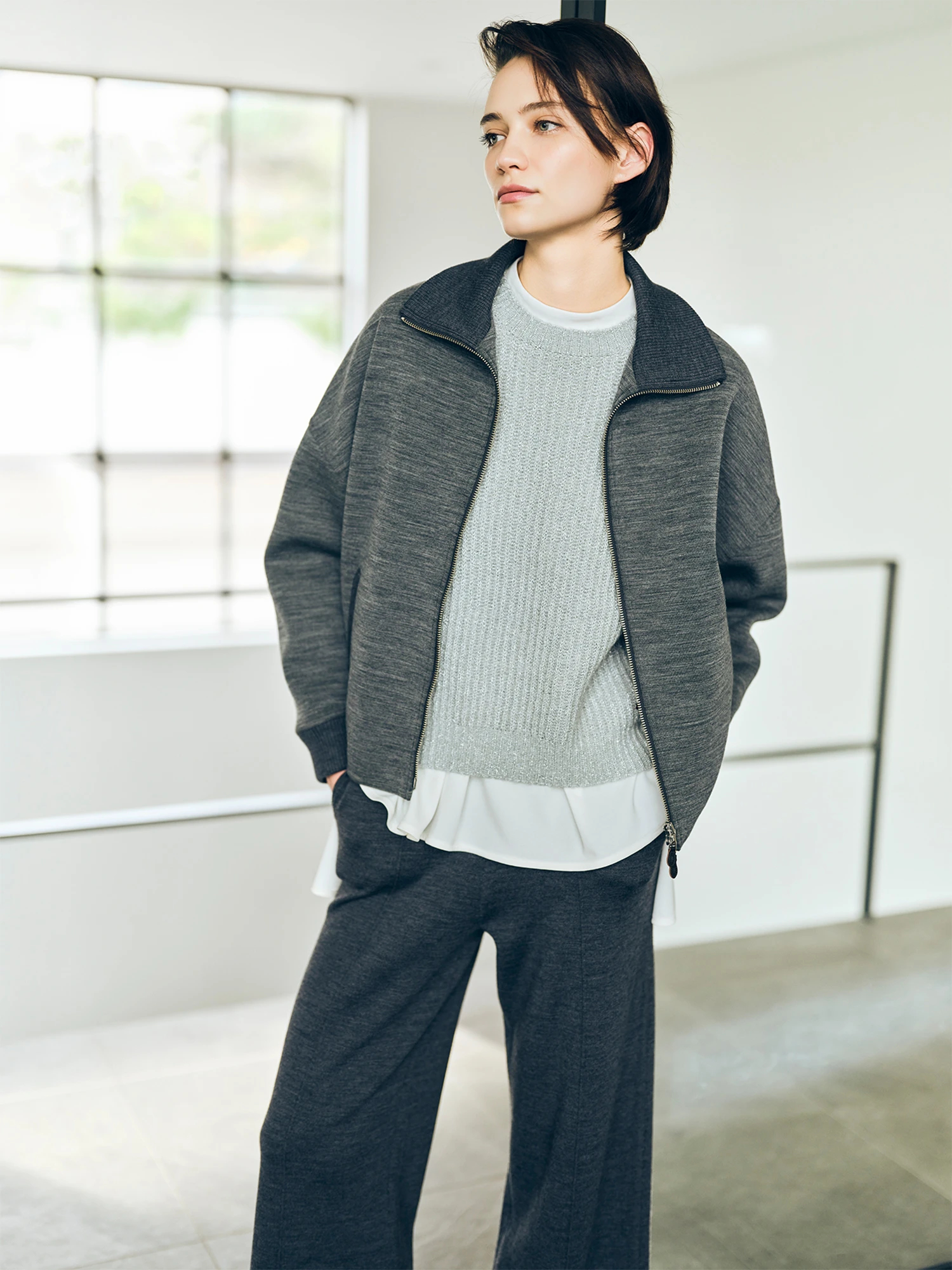 日本製】 ラメリリー リブ ニット セーター ｜ MORABITO BLANC