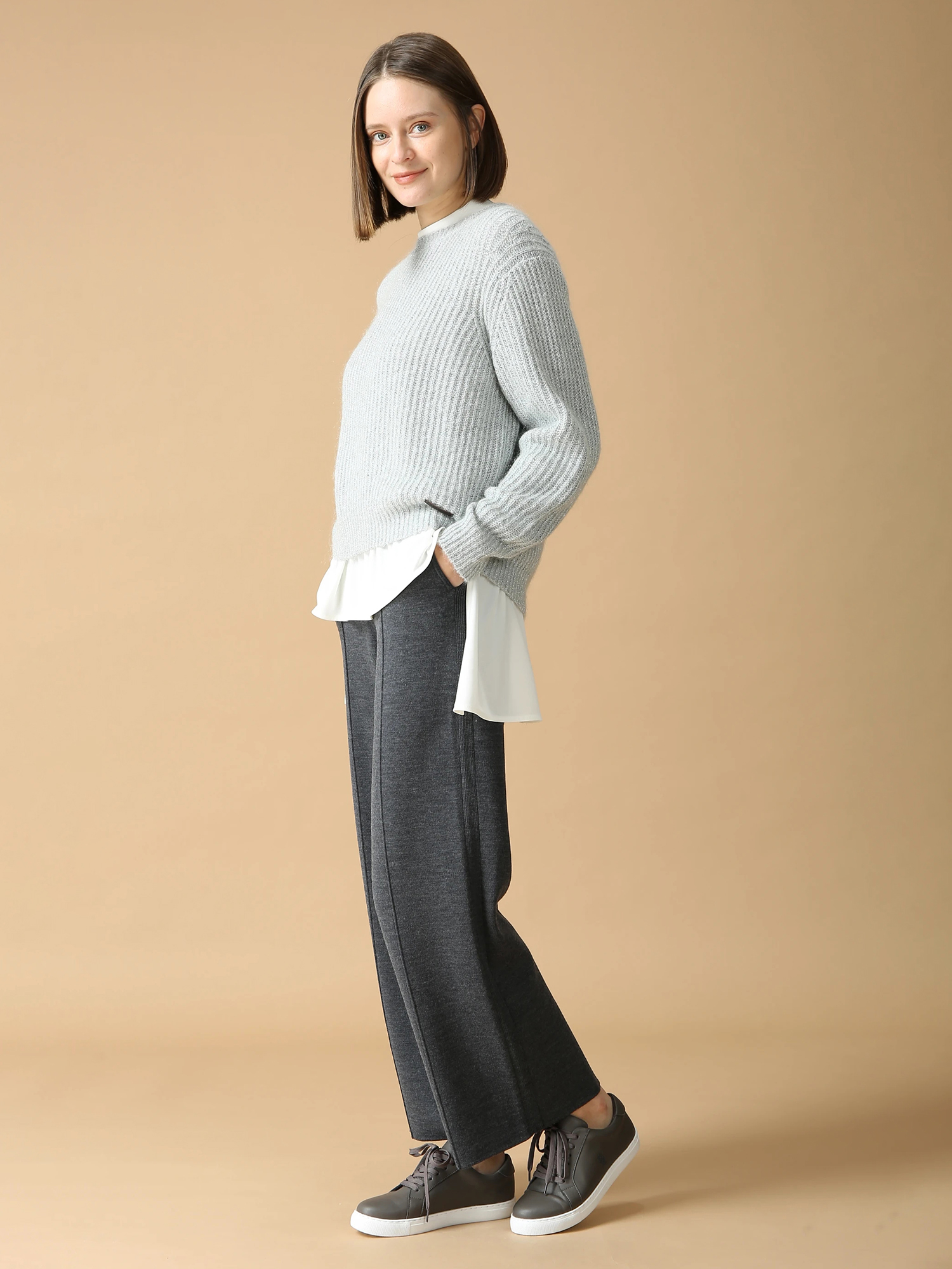 日本製】 ラメリリー リブ ニット セーター ｜ MORABITO BLANC