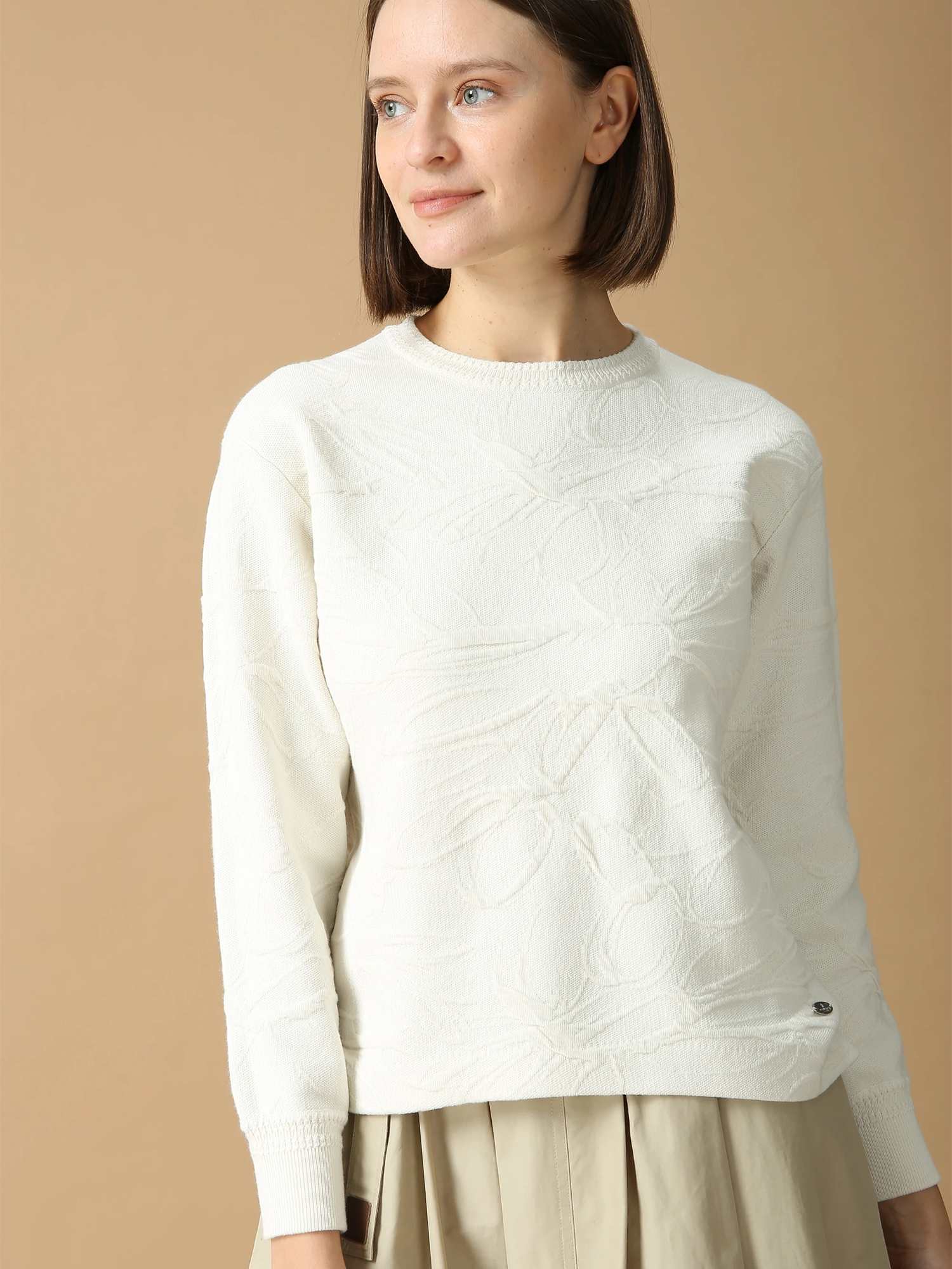 モチーフジャカード ニット セーター ｜ MORABITO BLANC（モラビト