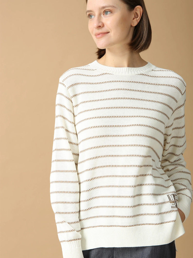 VCコード ボーダー ニット セーター ｜ MORABITO BLANC（モラビト