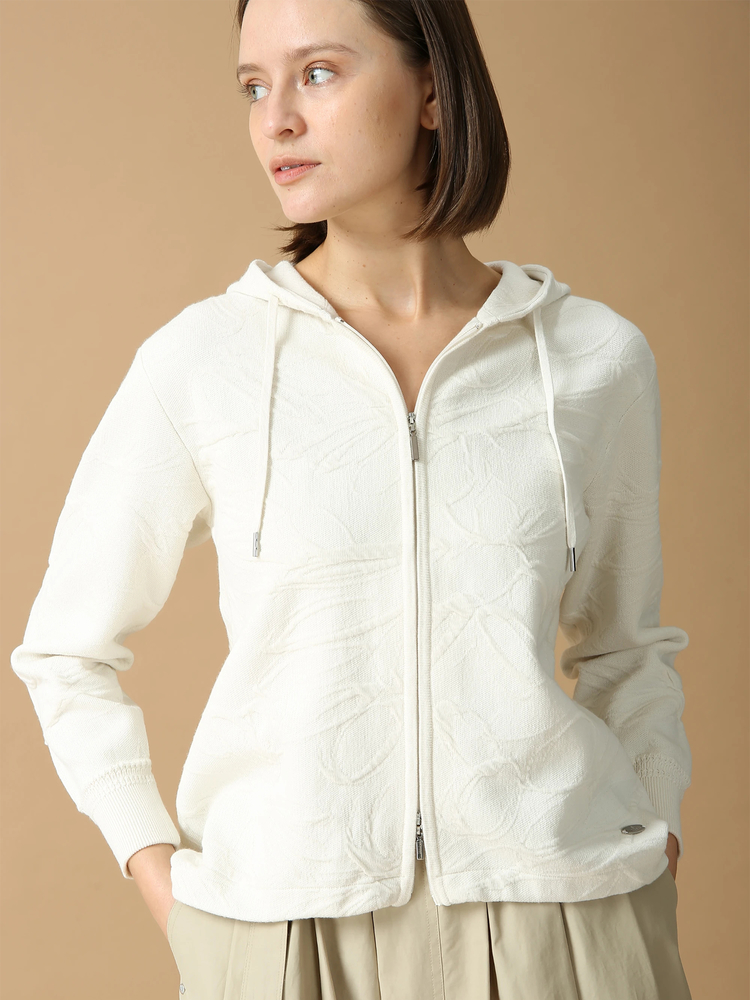 MORABITO BLANC(モラビトブラン) |モチーフジャカード ニット フーディ パーカー