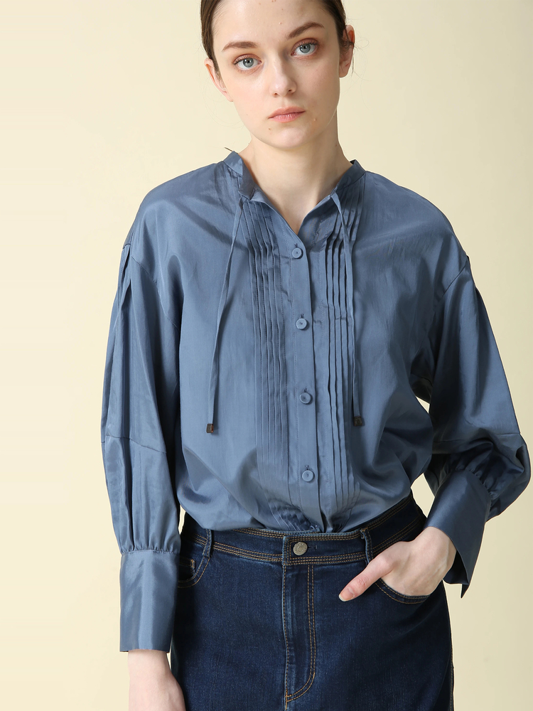 MORABITO BLANC(モラビトブラン) |【カタログ掲載】シルクライクサテン ブラウス シャツ