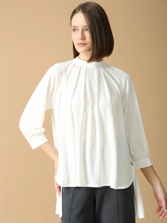 MORABITO BLANC(モラビトブラン) |アセテート強撚ポンチ プルオーバー ブラウス シャツ