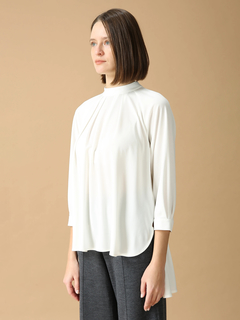 MORABITO BLANC(モラビトブラン) |アセテート強撚ポンチ プルオーバー ブラウス シャツ