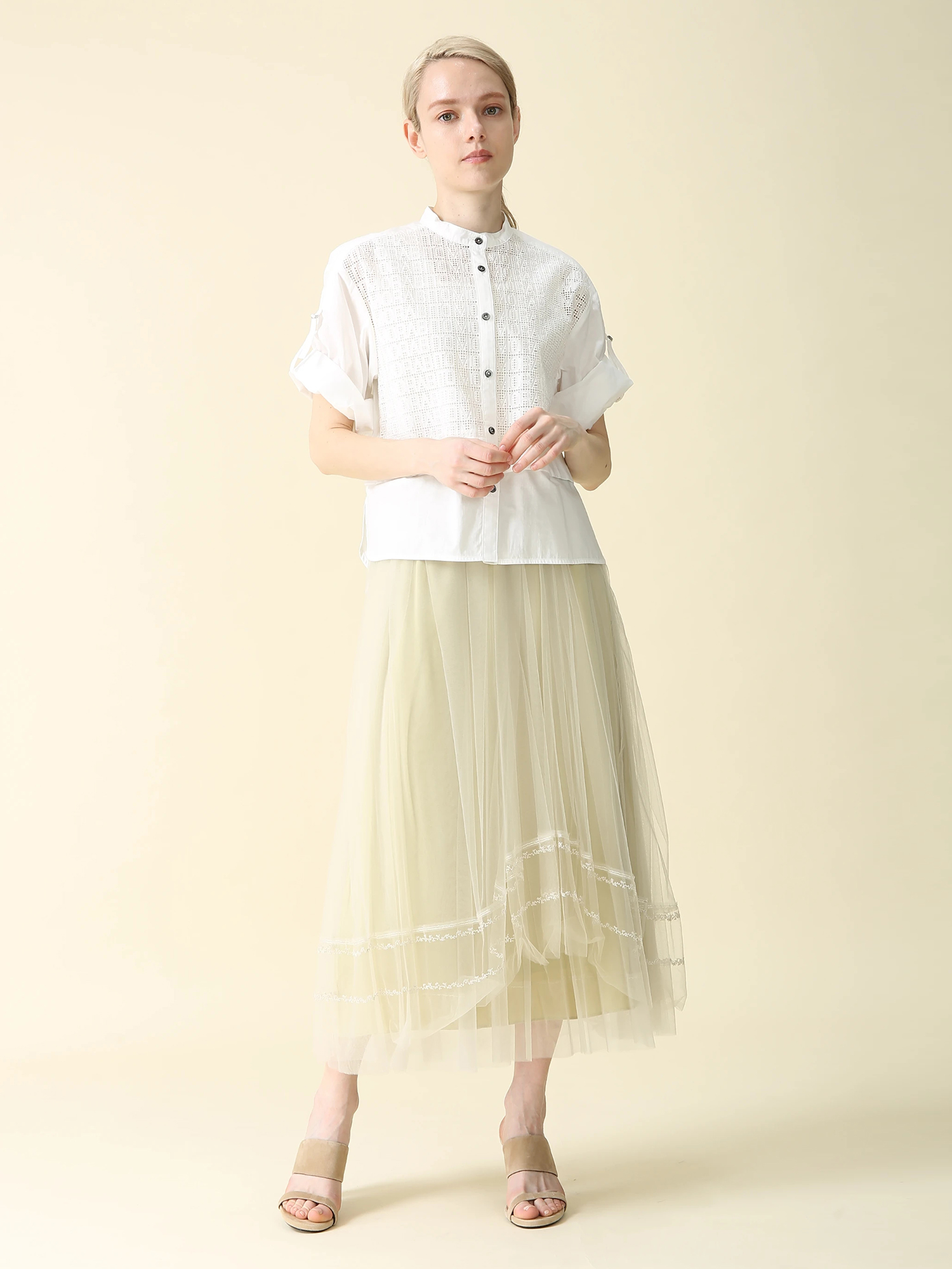 日本製】ファインチュール スカート ｜ MORABITO BLANC（モラビト