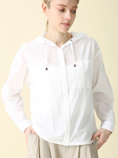 MORABITO BLANC(モラビトブラン) |ナイロンコットン タフタ フーディ ブラウス シャツ
