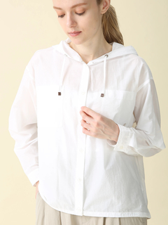 MORABITO BLANC(モラビトブラン) |ナイロンコットン タフタ フーディ ブラウス シャツ