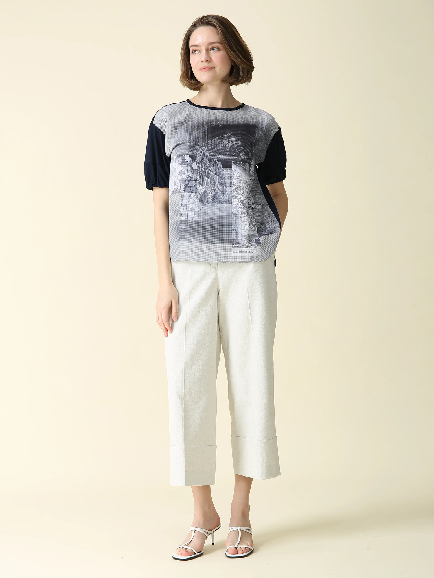 カタログ掲載】【日本製】パリスプリント カットソー Tシャツ