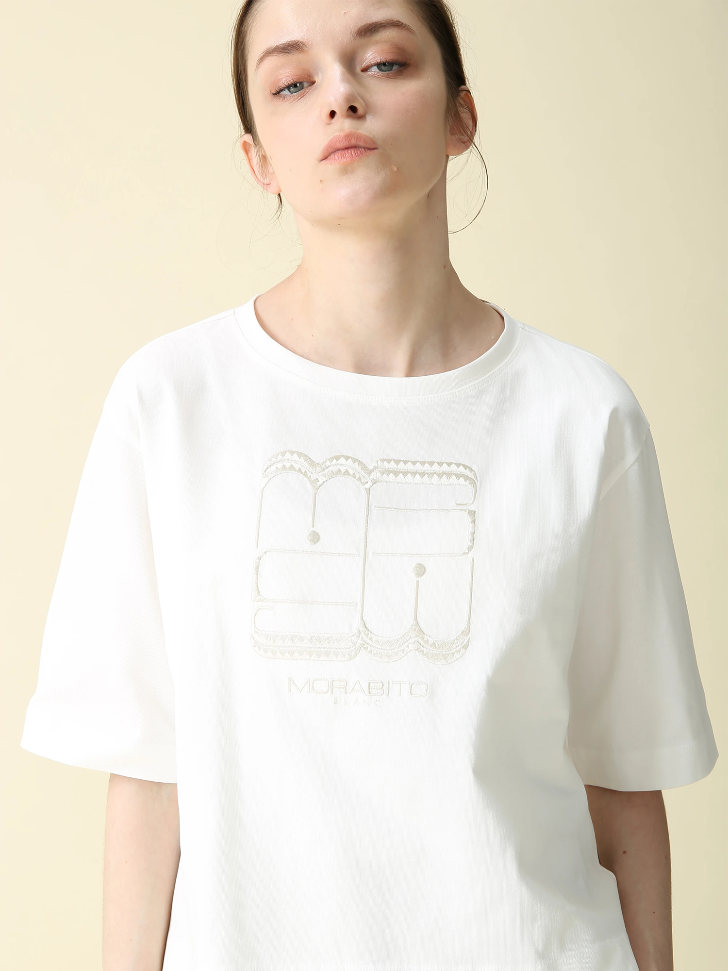 予約】ロゴモチーフ刺繍 ファンクショナル カットソー Tシャツ