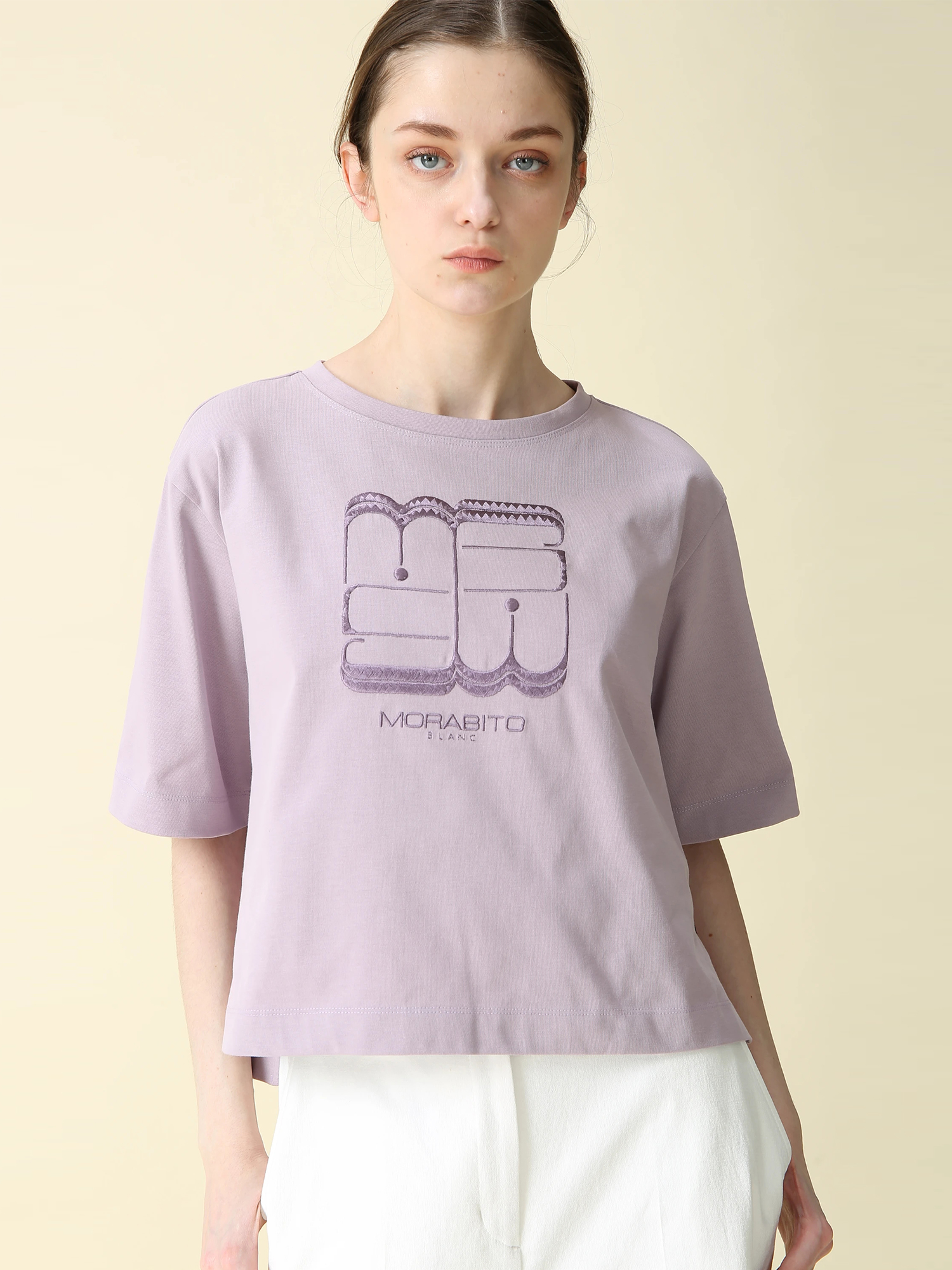 予約】ロゴモチーフ刺繍 ファンクショナル カットソー Tシャツ