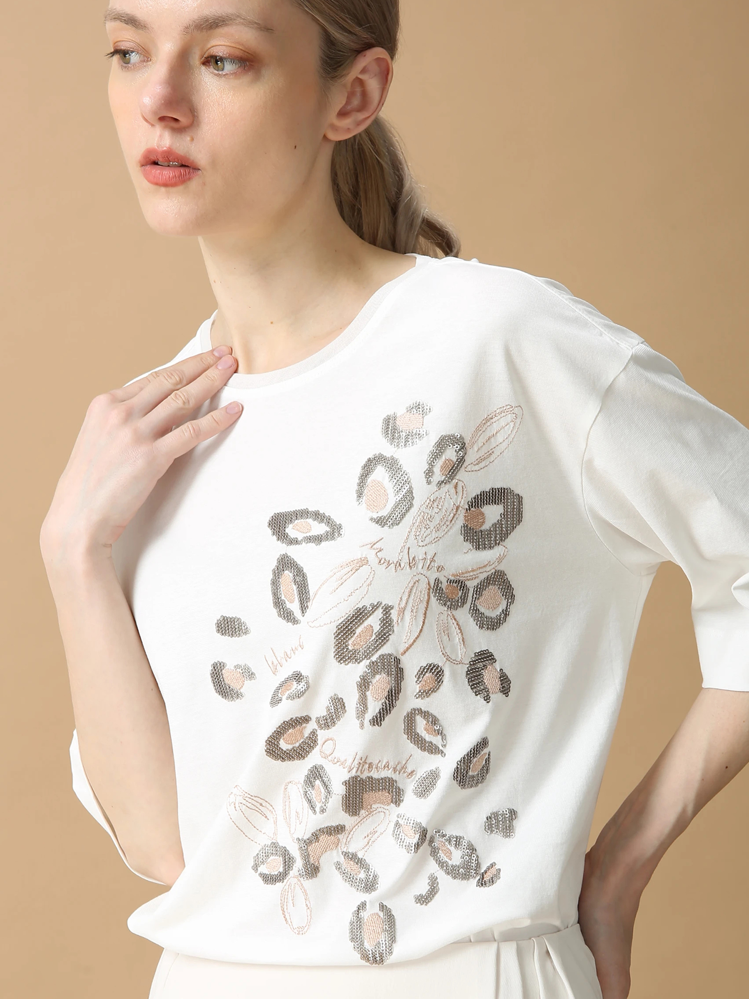 クールローレルカットソー 麦モチーフ Tシャツ ｜ MORABITO BLANC