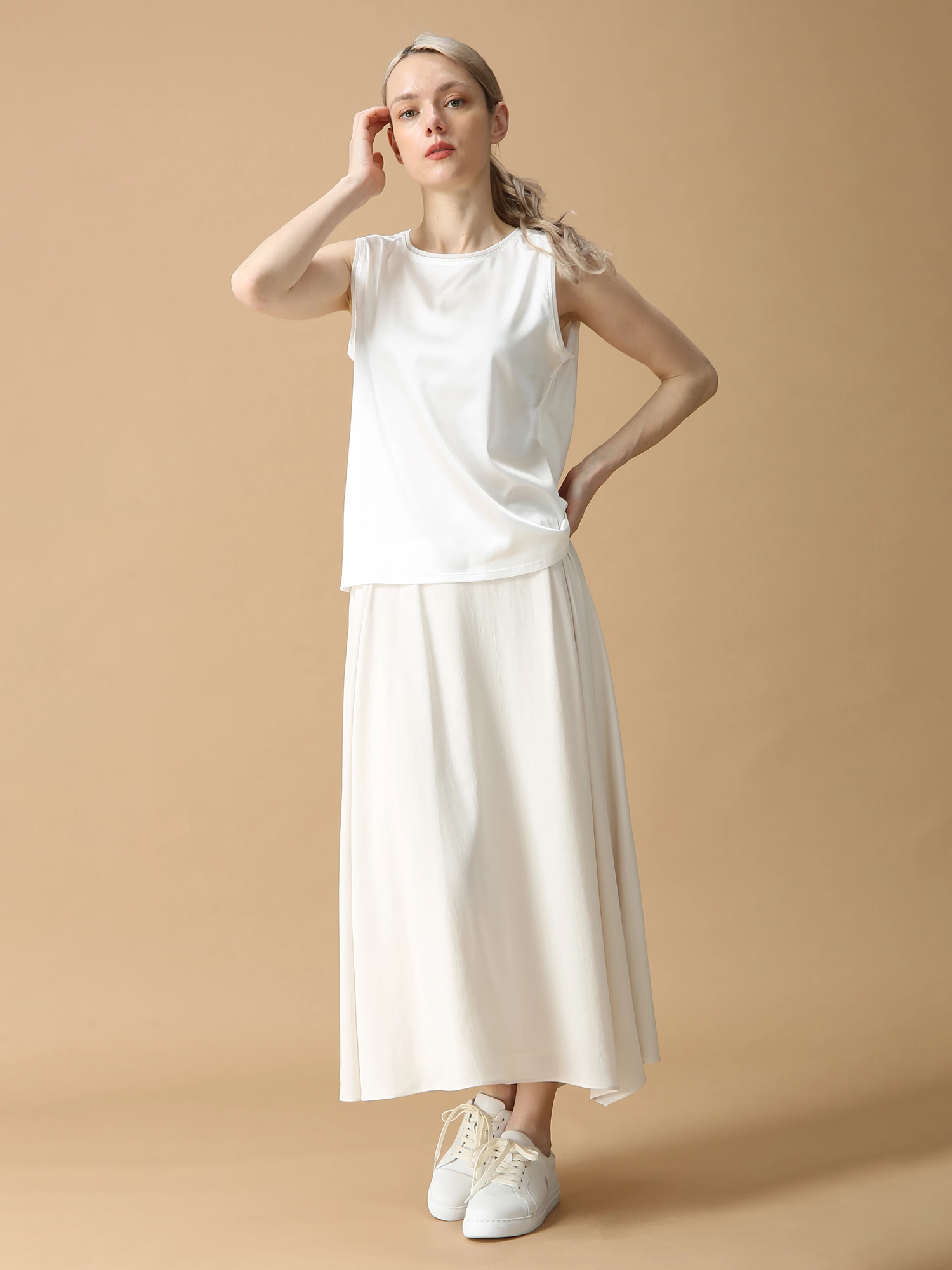 ゾッコンスムースカットソー Tシャツ ノースリーブ ｜ MORABITO BLANC 