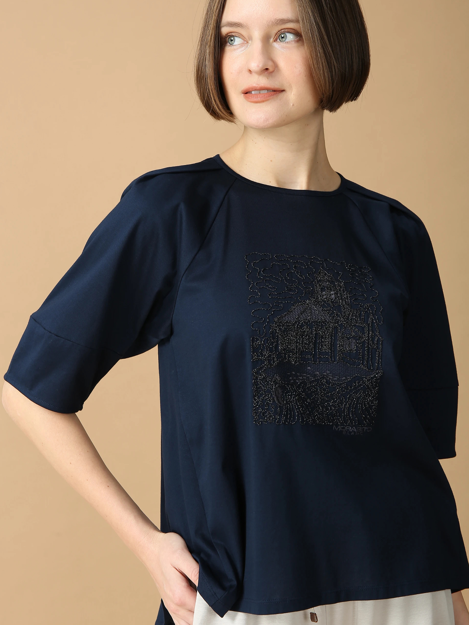 MORABITO BLANC Cut & sewn カットソー ネイビー M プライムジャージカットソー Tシャツ ｜ MORABITO BLANC（モラビト