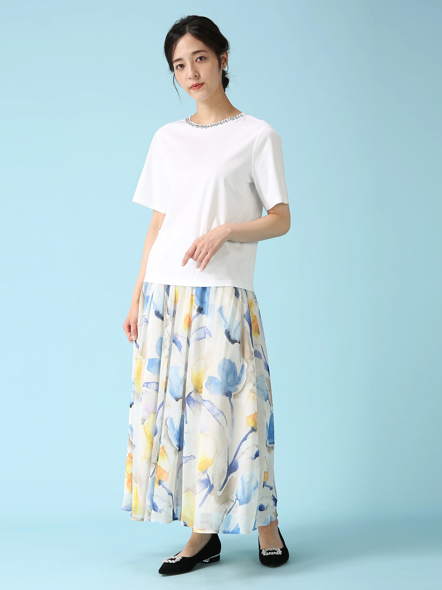 SALE 7/31(木)で終了】 フローラルプリント スカート